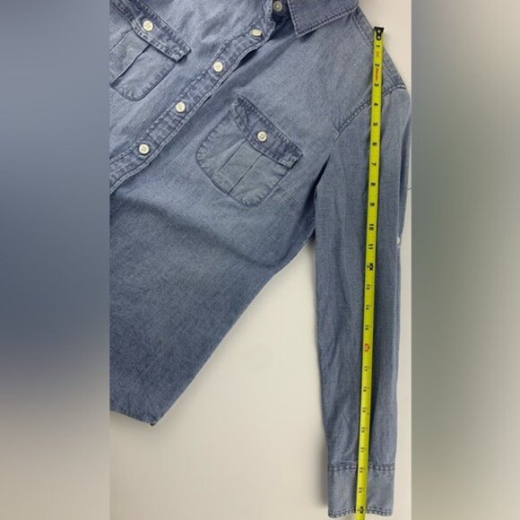 J. Crew Ladies Petite Chambray Shirt 100% Cotton Button-Up Casualwear Size‎ XS - Picture 16 of 16